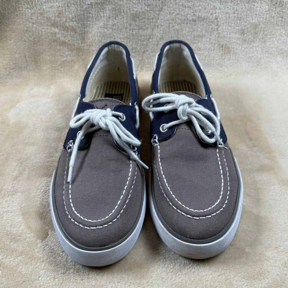 Polo Ralph Lauren Women's Lander‎ Canvas Boat Shoes Deck Shoes Gray/Blue Size 7D